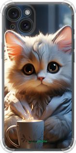 Чохол на iPhone 15 Plus Білий кіт "5646sp-3097-2448"