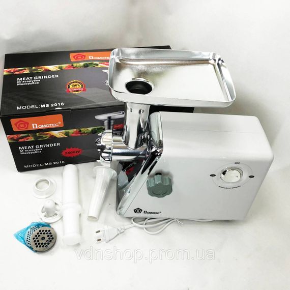 М'ясорубки надійні Domotec, Електрична м'ясорубка з додатковими насадками 'ясорубки для ковбасок NU-94 | Зображення 7