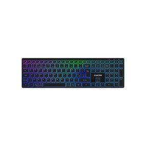 Клавіатура Canyon HKB-W11 Slim Dual Mode Wireless/Bluetooth RGB UA Black (CNS-HBTK11B)
