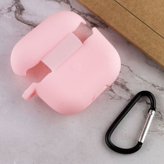 Силіконовий футляр для навушників AirPods 3 Рожевий/Light pink | Зображення 3