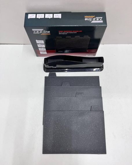 Кухонний набір дощок 5 предметів із підставкою чорний Zepline ZP-00220 (47616-ZP-00220_518) | Зображення 4