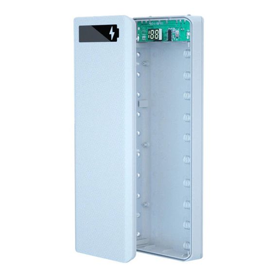 Кишеня BrooDio 20W колір-білий для 10 акумуляторів 18650 для виготовлення Павербанку 2х5В, 2А (макс. 20Вт)