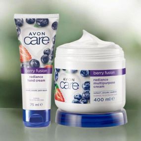 Набір для Тіла та Рук «Ягідний Мікс» Avon Care | Полуниця + Чорниця | Крем для Рук 75 мл + Крем Обличчя/Руки/Тіло 400 мл