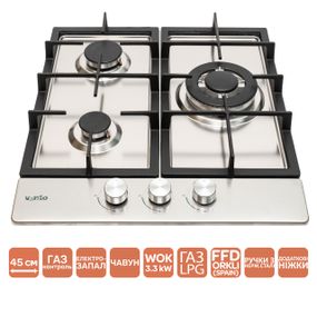 Газовая панель три конфорки Ventolux HG430 CEST (X) 7 нержавейка