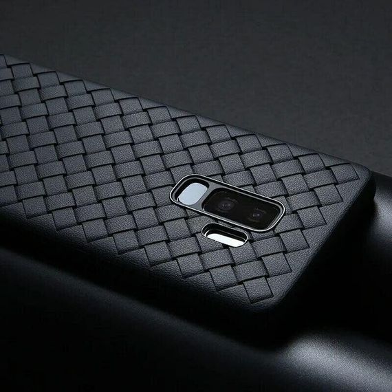 Чохол з плетінням під шкіру для Samsung Galaxy A8 Plus (2018) колір Синій | Зображення 2