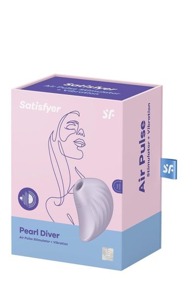 Вакуумний стимулятор Satisfyer Pearl Diver для клітора, з вібрацією, фіолетовий. sexstyle | Зображення 5
