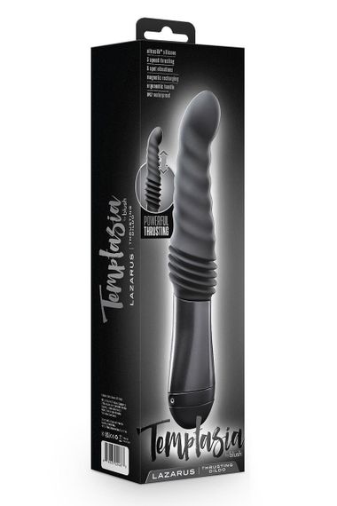 Роскошный вибратор с фрикциями Blush Temptasia Lazarus черный Sex Aura | Зображення 9