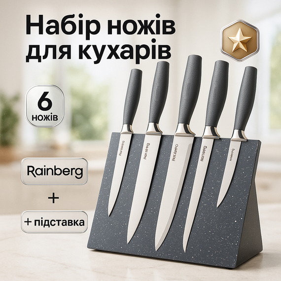 Набор ножей бытовой, Качественные ножи для дома, Современные кухонные ножи, Набор кулинарных ножей EP-51