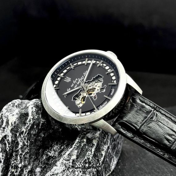 Годинник наручний Awarder 043-1 Де би не був Silver-Black Leather Miyota | Зображення 1