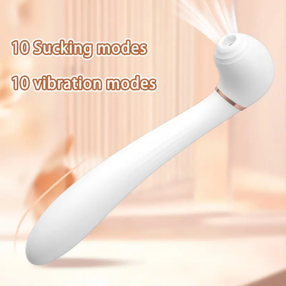 Вибромассажёр вакуум и вибрация "Desirable wand", 10 режимов цвет белый sexstyle | Зображення 10