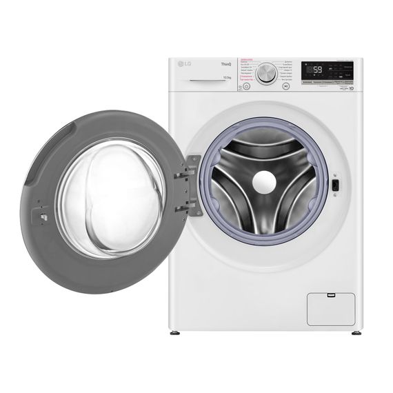 Пральна машина LG фронтальна, 10,5кг, 1400, A+++, 57см, дисплей, пара, інвертор, білий (F4V5RS0WW) | Зображення 2
