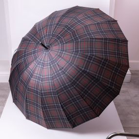 Класична парасолька-тростина напівавтомат з поліестеру 16 спиць діаметр 117 см Сірий HP-23-4G