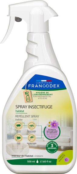 Спрей від бліх та кліщів для місць перебування тварин Francodex Environment Repellent Spray 500 мл