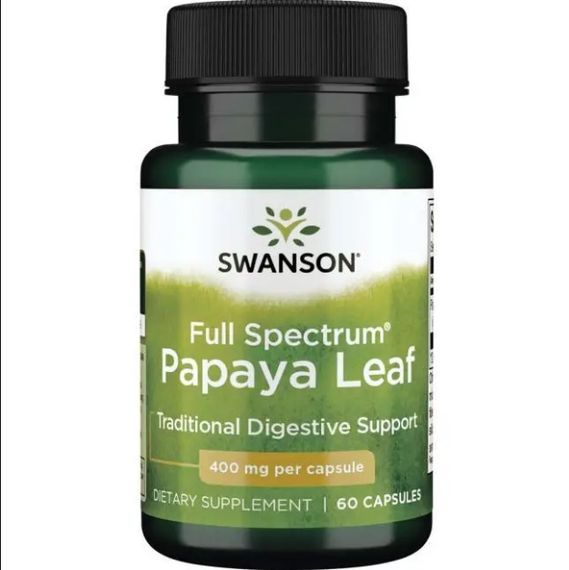 Антиоксидант Swanson Papaya Leaf 400 mg 60 Caps