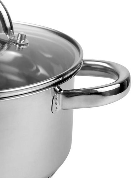 Каструля індукційна Ofenbach Casserole із нержавіючої сталі 2л зі скляною кришкою | Зображення 2