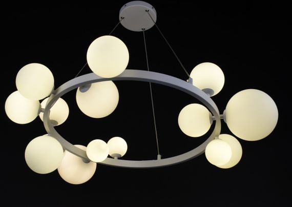 Люстра підвісна на 15 лампочок 27853 Білий 40-130х85х85 см. | Зображення 7