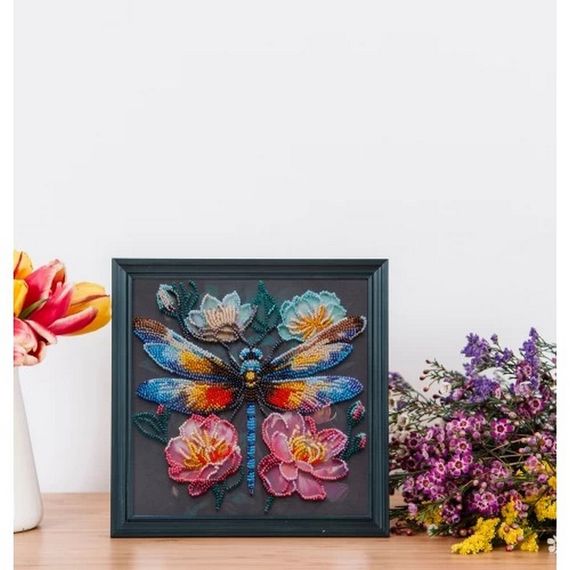 Набор-миди для вышивания бисером "Мерцание крыльев" AMB-106 на натуральном холсте | Зображення 4