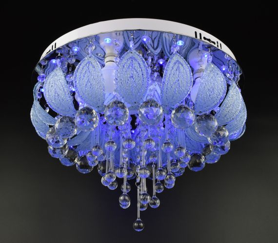 Люстра стельова з кольоровим LED підсвічуванням з пультом 25108 Хром 32х45х45 см. | Зображення 1