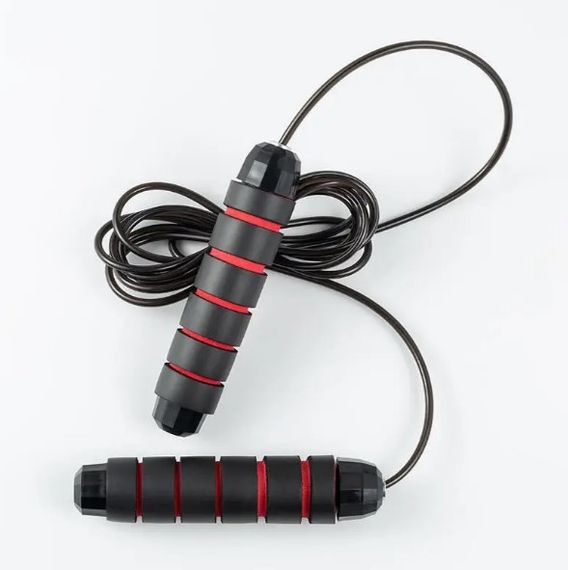 Скакалка швидкісна PowerPlay 4210 Power Weighted Jump Rope Чорна 2,7 м (PP_4210_Black/Red) | Зображення 5