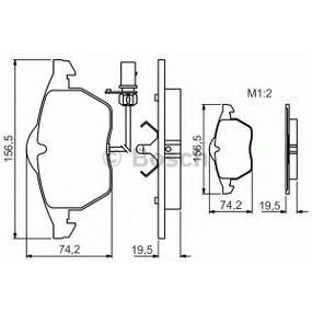 Гальмівні колодки Bosch дискові передні AUDI/VW A4/A6/S6/Passat'F '1.8-2.6">>05 0986495232
