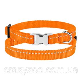 Ошейник для собак BronzeDog Active светоотражающий нейлоновый оранжевый 1x18-28 см 31/1304/Т