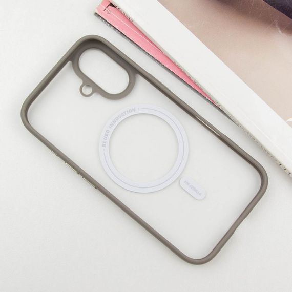 TPU+PC чохол Blueo Skin Friendly Frosted with MagSafe для Apple iPhone 16 (6.1") Сірий | Зображення 2