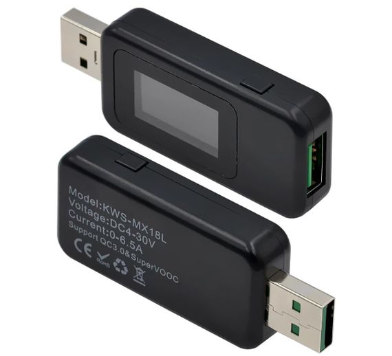 USB тестер Keweisi KWS-MX18L - Black | Зображення 1