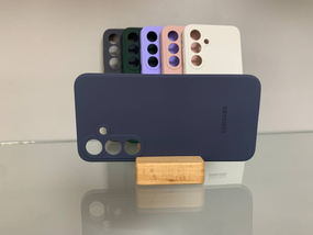 Samsung A15 Протиударний чохол з логотипом софт тач синій