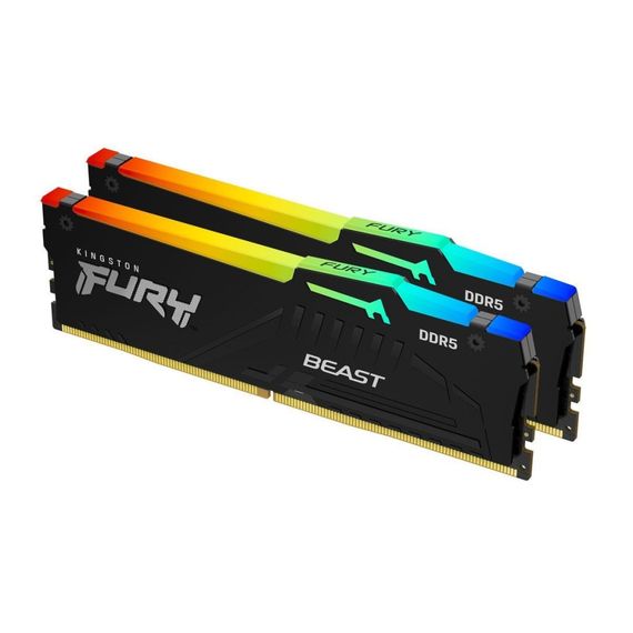 Модуль пам'яті для комп'ютера DDR5 64GB (2x32GB) 5600 MHz Beast RGB Kingston Fury (ex.HyperX) (KF556C36BBEAK2-64) | Зображення 1