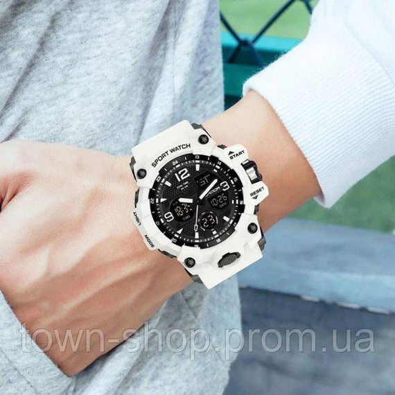 Часы наручные мужские SKMEI 1155BWT, наручные часы для военных, фирменные спортивные часы. Цвет: белый | Зображення 2