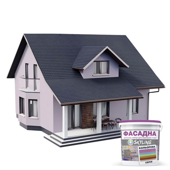 Краска Акрил-латексная Фасадная Skyline 1510-R20B Припыленная лаванда 3л | Зображення 2