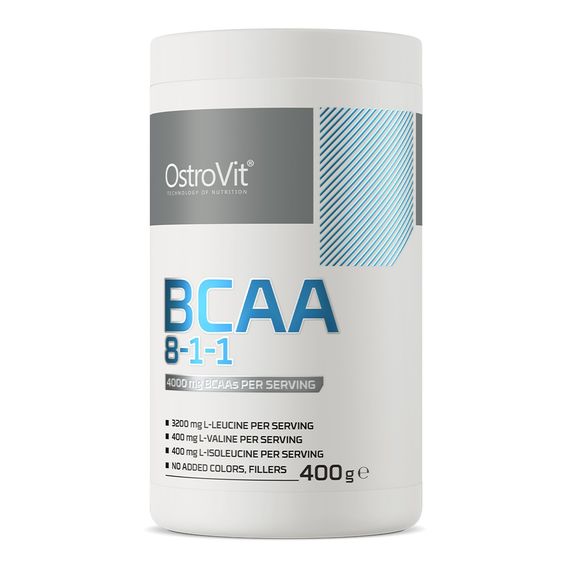 Амінокислота BCAA для спорту OstroVit BCAA 8-1-1 400 g /40 servings/ Lemon
