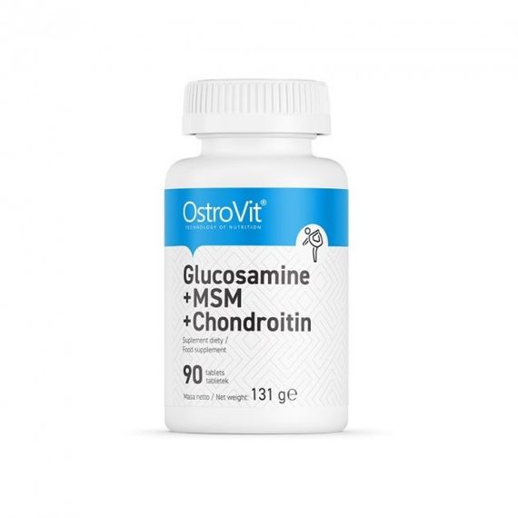 Для суглобів та зв'язок OstroVit Glucosamine MSM Chondroitin 90 таблеток