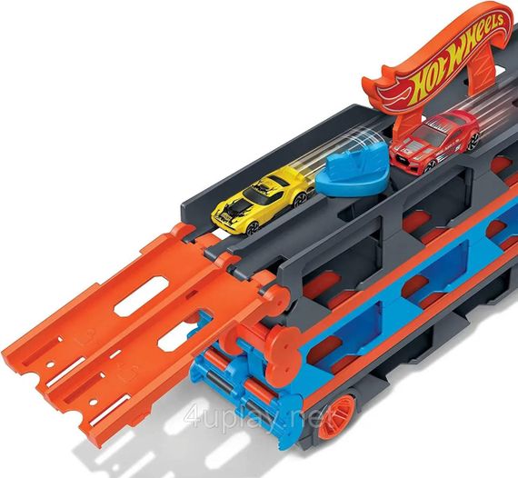 Трек автовоз Хот Вілс. Вантажівка транспортер на 20+ машинок. Hot Wheels Speedway Hauler Storage Carrier. 3 машинки в комплекті | Зображення 7