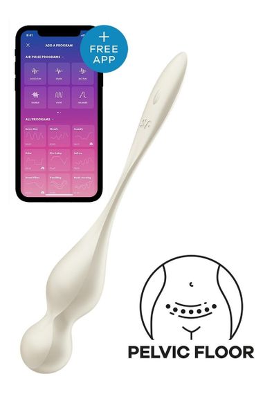 Смарт-кульки Кегеля Satisfyer Love Birds 1 з вібрацією, білі Sex Aura