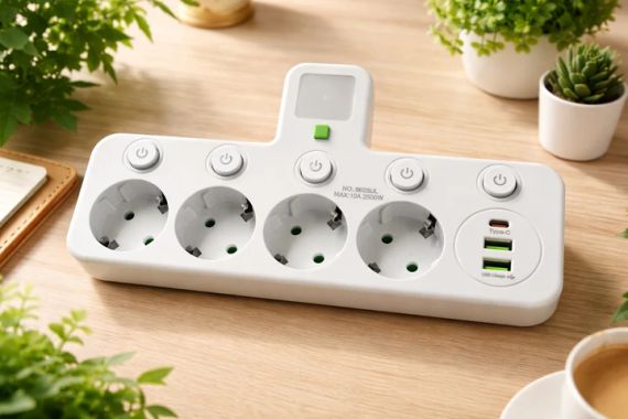 Мережевий адаптер 8625UL з нічником, 4 розетки + USB + Type-C (17559/MG) Білий | Зображення 4