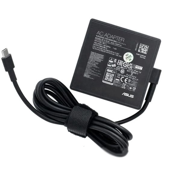 Блок живлення до ноутбуку ASUS 100W, роз'єм USB Type-C (A20-100P1A / A40387) | Зображення 1