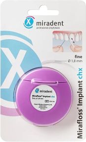 Флос Miradent Mirafloss Implant CHX Fine (1,8mm) рожевий