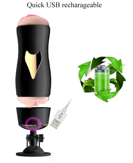 Мастурбатор із двома входами на присосці Boss Series: Vibrating Masturbation Cup Black, BS6300056 Sex Aura | Зображення 6