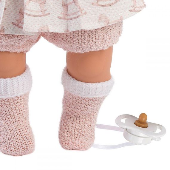 Испанская Кукла Llorens с Механизмом Звуковая Плачет Зовет Маму и Папу 33 см с Хвостиками в Нежно Розовом Пиджаке | Зображення 3