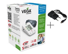 Тонометр VEGA VA-340 new + адаптер micro USB с LUX манжетой 22-32см гарантия 5 лет