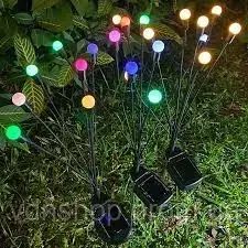 Садовий світлодіодний світильник на сонячній батареї - Світлячок (2шт набір) RGB | Зображення 2