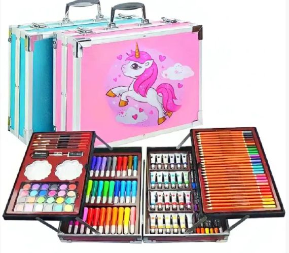 рожевий Набір для малювання 145 предметів в алюмінієвій валізці | Зображення 1