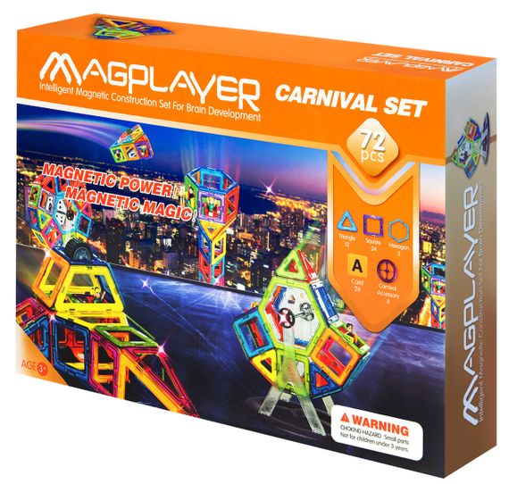 Конструктор Magplayer магнитный набор 72 эл. MPA-72 (MPA-72) | Зображення 1