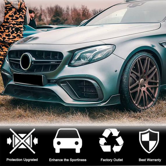 Накладка на передній бампер Lip V1 (для E63 AMG 2016-2019, Карбон) для Mercedes E-сlass W213 рр | Зображення 1