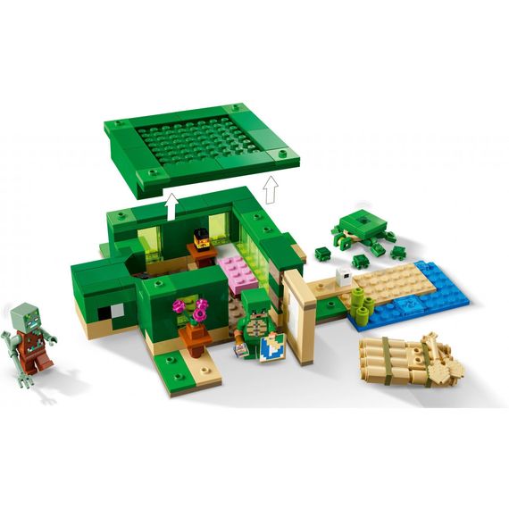 Конструктор LEGO Minecraft Пляжний будинок у формі черепахи 234 деталей (21254) | Зображення 3