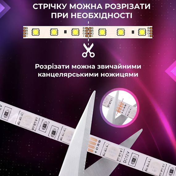 Стрічка світлодіодна з пультом GarlandoPro водостійка 300 LED 5m led лента 5050RGB | Зображення 2