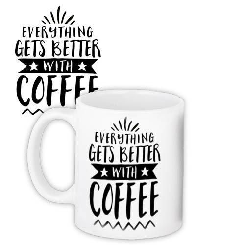 Чашка з принтом Everything gets better with coffee 330 мл (KR_18J048)