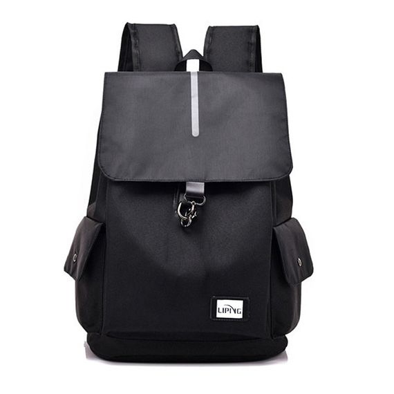 Мужской рюкзак Liping LP-604 20-35L Black с ЮСБ портом, тканевый | Зображення 1