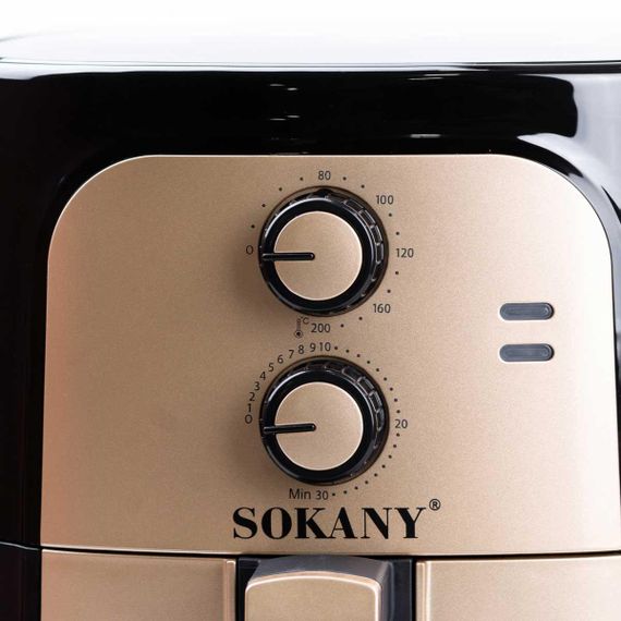 Аэрофритюрница SOKANY SK-10025 электрическая на 6.5 литров, 1400 Вт черная | Зображення 6